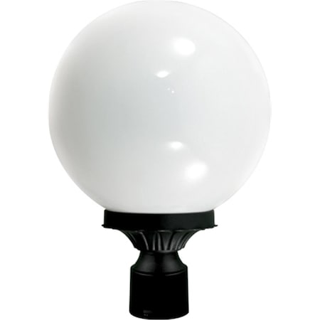 Intense Powder Coated Cast Aluminum Post Top Light Fixture, Black - 16.81 x 11.75 x 11.75 in. IN2563005